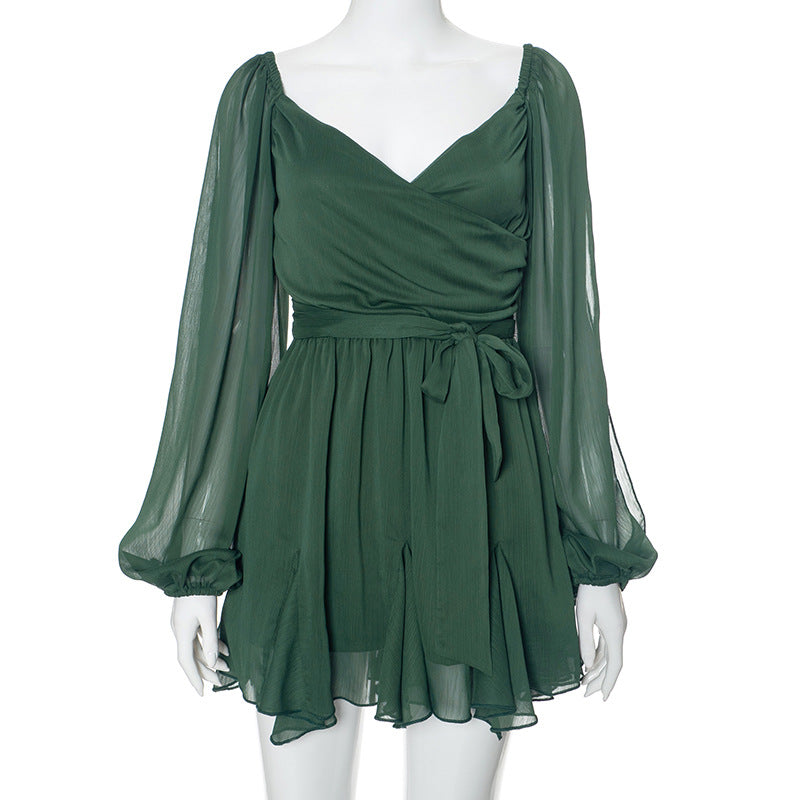 Einfarbiges, figurbetontes kurzes Kleid für Damen