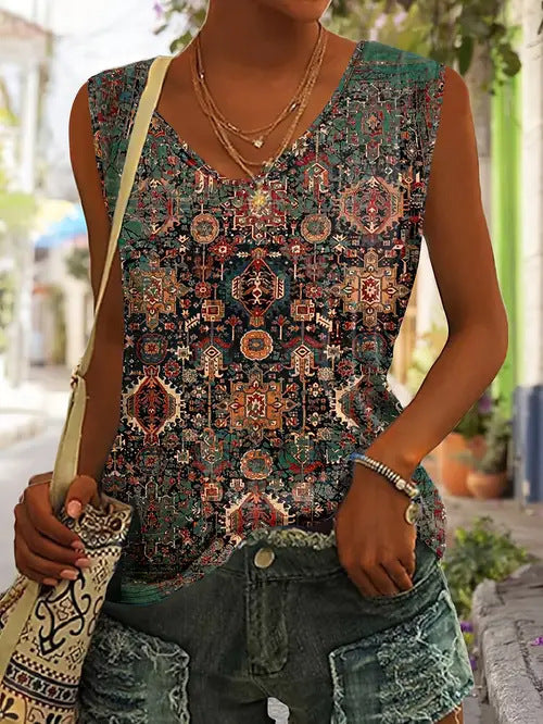 Women's Loose-Fit Digital-Print Tank Top