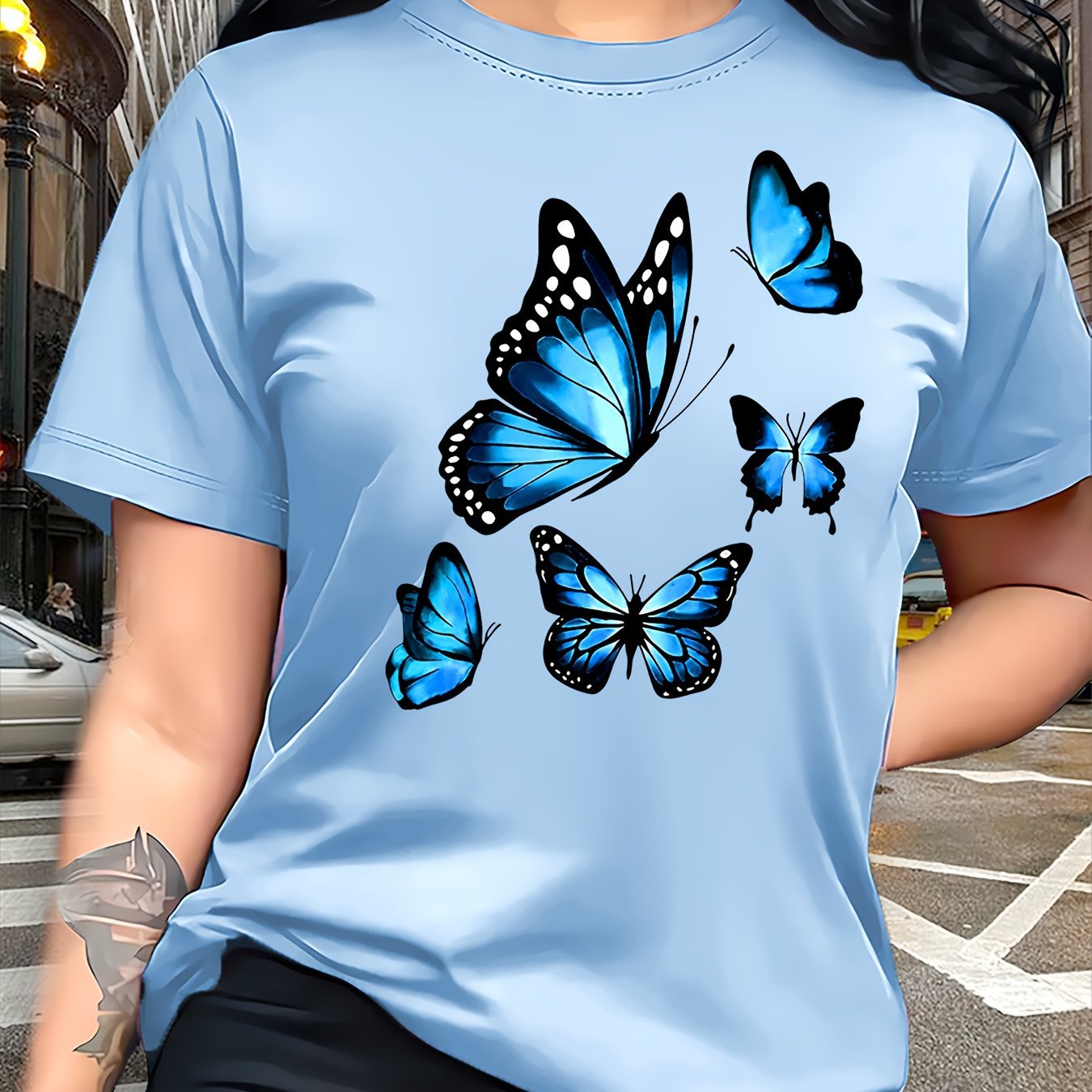 Womens Casual Short-sleeve Crew Neck In Vibrant Colors