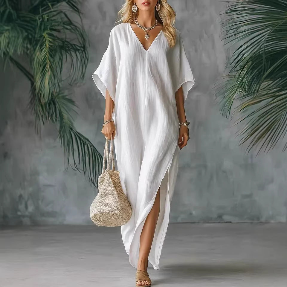 Robe d'été légère et confortable à col en V