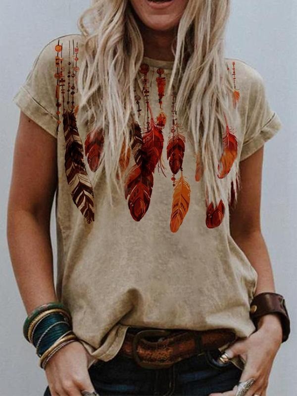 T-shirt ample et décontracté imprimé tendance pour femme