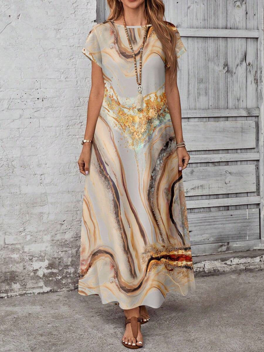 Women's Fashionable Casual Dress With Digital Print