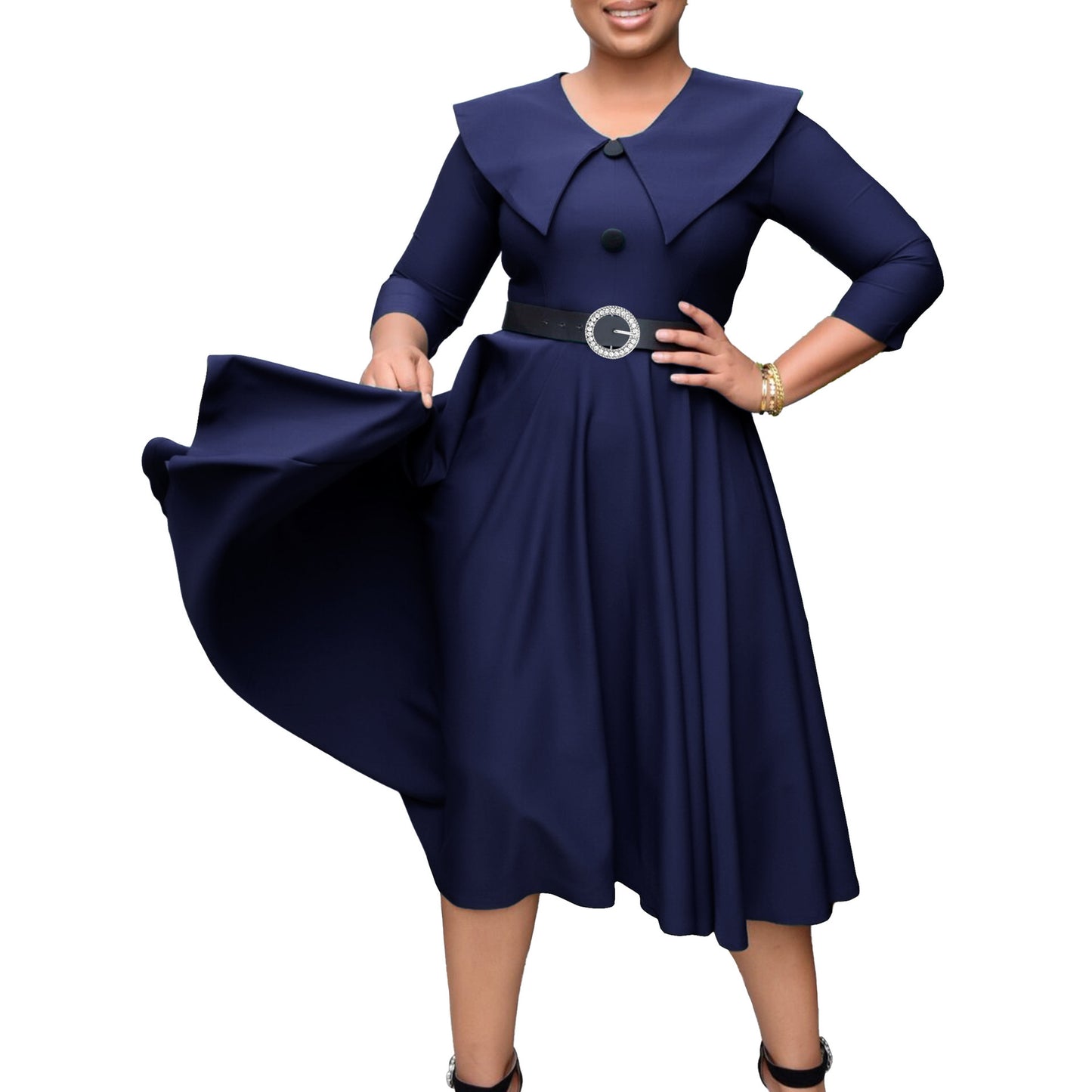 Robe élégante unie pour femme
