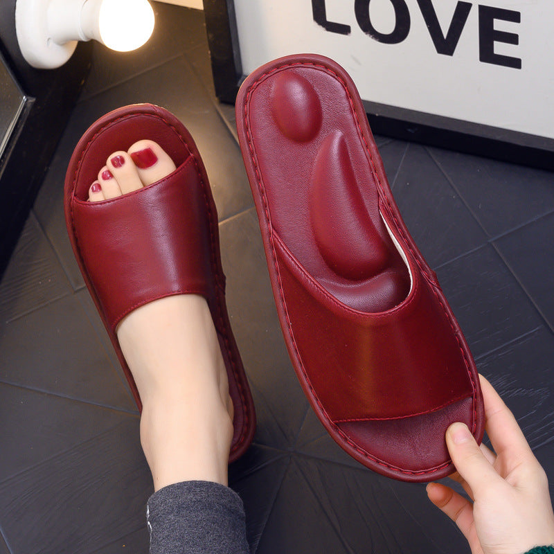 Pantoufles en cuir de style japonais haut de gamme, silencieuses et parfaites pour les planchers en bois d'intérieur