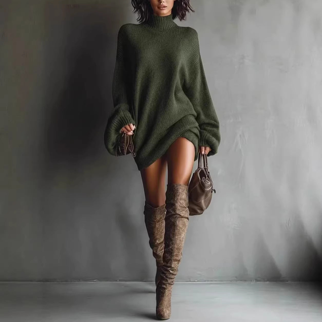 Nouvelle Robe Tricotée d'Automne pour Femmes