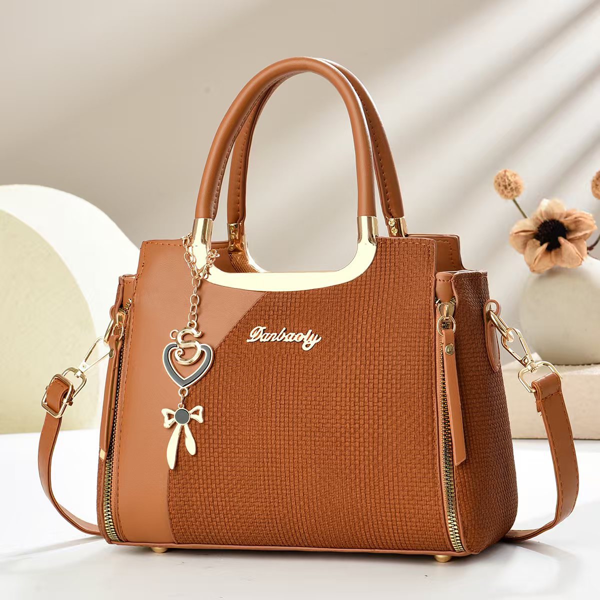 Umhängetasche, klein, quadratisch, schick, Handtasche, Schultertasche