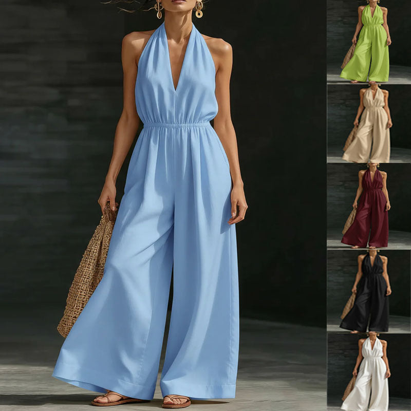 Combinaison pour femme à encolure en V et dos nu