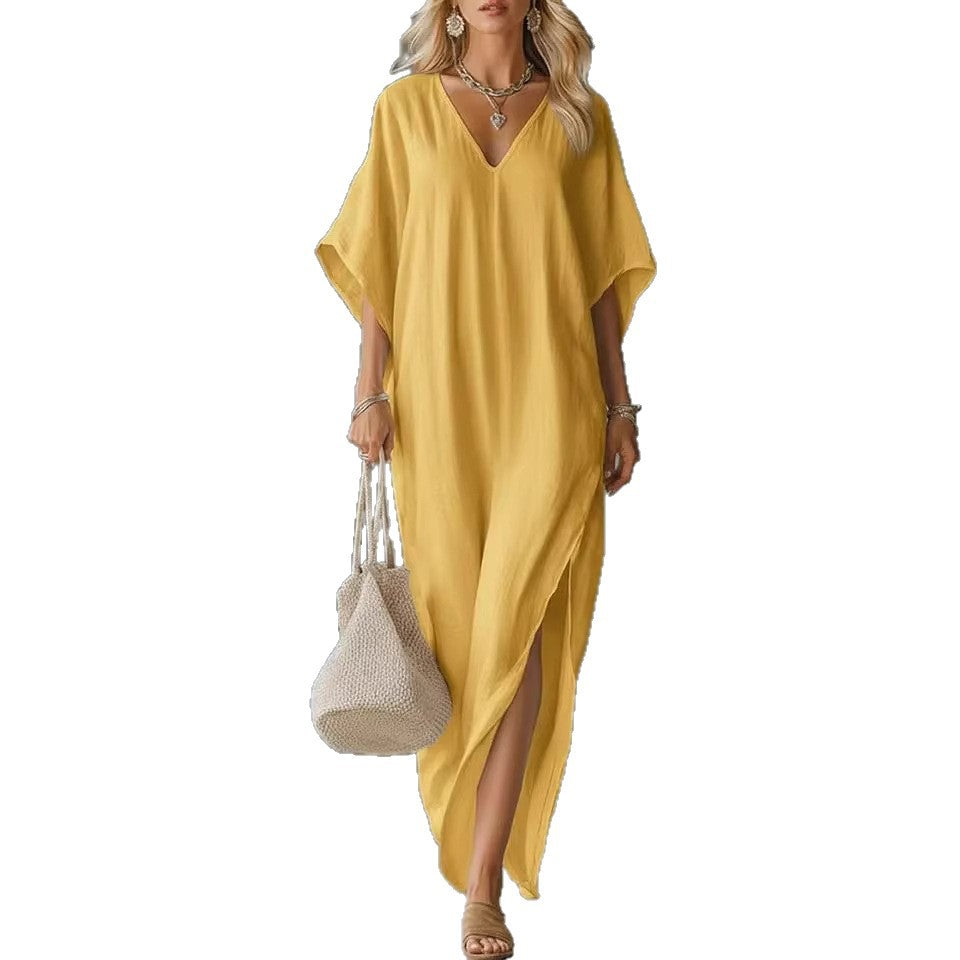 Robe d'été légère et confortable à col en V