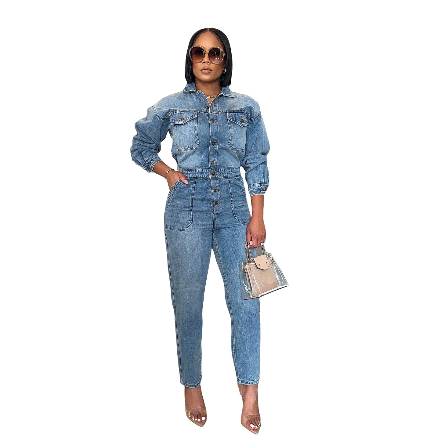 Damen-Denim-Jumpsuits