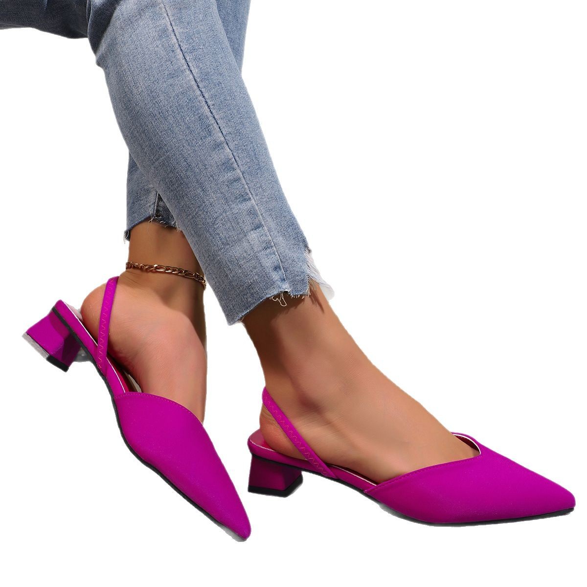 Fashionable New Style Low-Heel Square-Heel Womens Sandals And Slippers