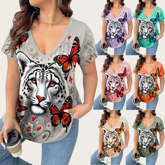 Stylish Minimalist Casual Design Womens Short Sleeve Top