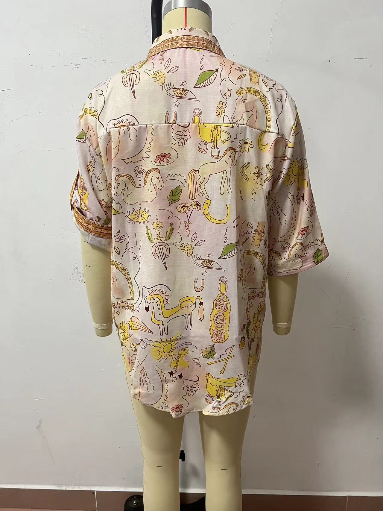 Frühling und Sommer Neue Freizeit-Anzug mit halben Ärmeln und Taschen INS Lockerer Mode Zweiteiler Damenbekleidung