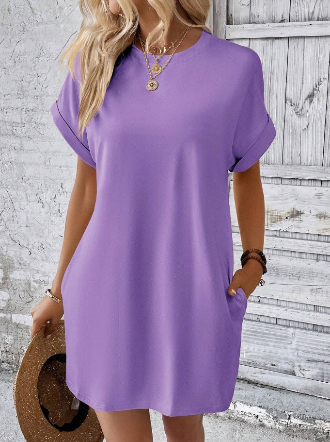 Women's A-Line Cotton Mini Dress with Pockets