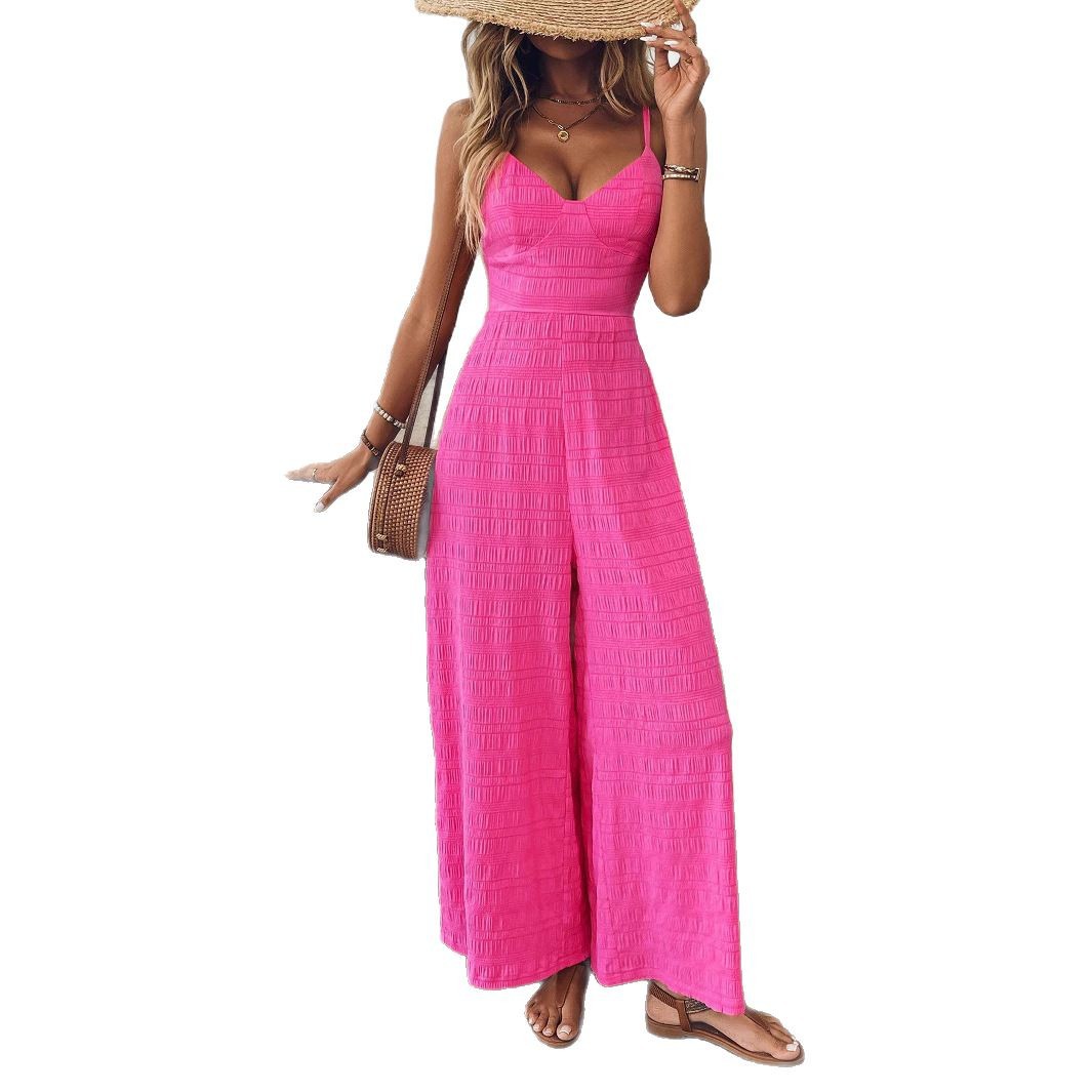 Damen-Jumpsuit mit kurzen Ärmeln, lässig, locker geschnitten