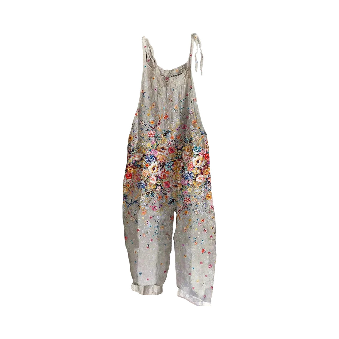 Damen-Jumpsuit mit weitem Bein und Vintage-Print