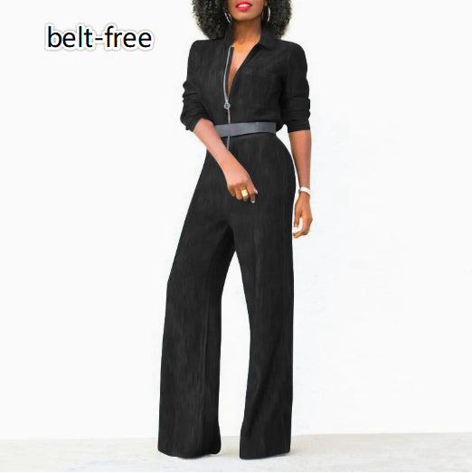 Damen-Jeans-Jumpsuit mit Reißverschluss in großen Größen