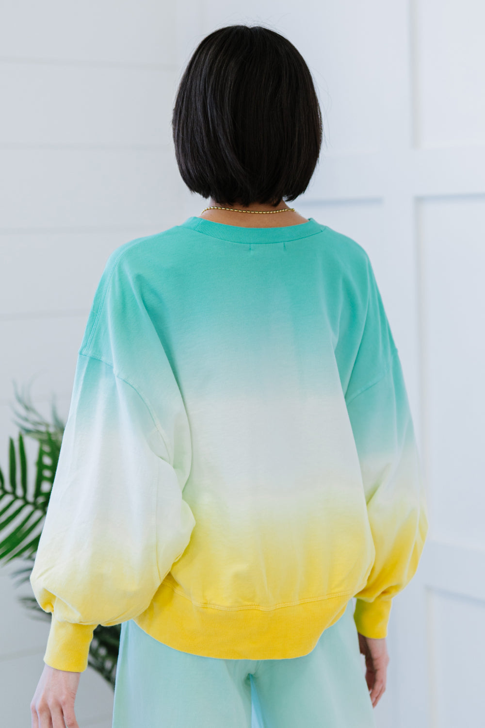Hallo Sommer Full Size Run Ombre Cropped Sweatshirt